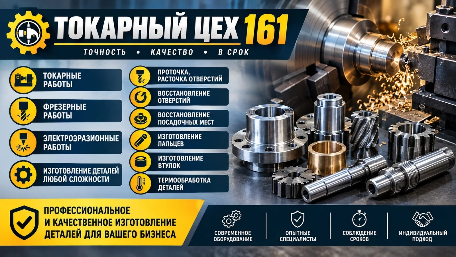 Токарный цех 161 — изготовление деталей любой сложности